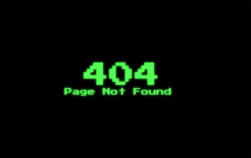 HTML黑色大气绿色发光字404错误页模板-椰子运营